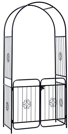 Rosenbogen mit Tor Pforte Rankgitter Torbogen Rankhilfe Gartenbogen for Pflanze Kletterrahmen,Pflanzen zur Unterstützung von Rosen,Gartendekoration,Rasen,Garten,Pergola,Gartenlaube,Innen Außenbereich