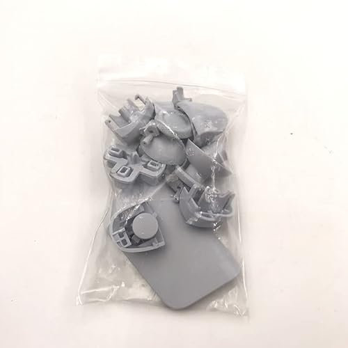 VKMKV 10 pièces Remplacement d-Pad R1 L1 R2 L2 déclencheurs Options de Partage Ensemble Complet Boutons de Visage Kits de réparation for contrôleur DualSense 5 PS5 (Color : Gray White)