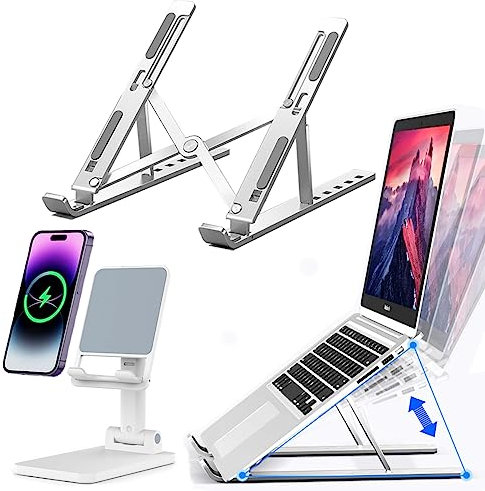 Laptop Ständer Laptop Stand, Faltbar Handyhalter Ständer Laptop Halterung Halter Laptop Erhöhung Für Schreibtisch, Aluminiumlegierung Laptop Ständer Für Macbook Air Pro Dell HP Laptop 19 Zoll Unter