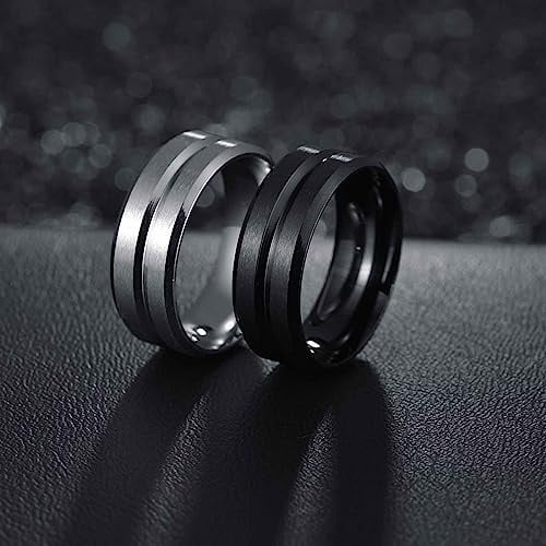 Magnetfeldtherapie Ringe, Detox Lymphat Ringe, Mode Magnetisches Therapie-Ring Für Frauen und Männer, Elegantes Gewichtsverlust Ring, Lymphdrainage Magnetring (8, Schwarz)