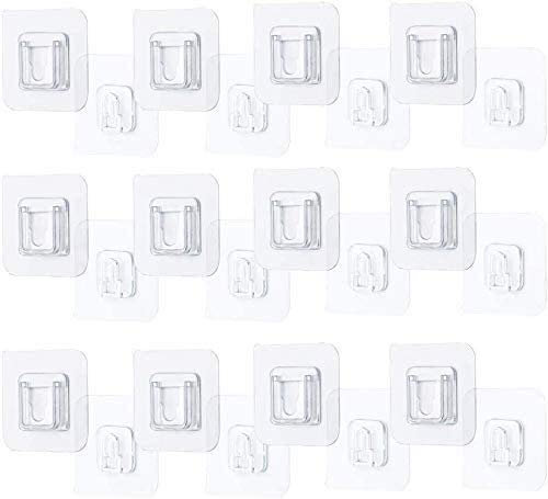 WWART 10/15/30 Paar Beidseitig Klebehaken Haken, Selbstklebende Wandhaken Doppelseitig, Transparent Küchenhaken, Kleiderhaken, Plastikhaken Außenbereich (Color : 15 Paar)