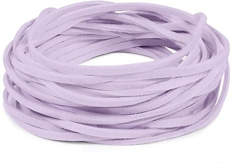LEREATI Faux Leather Cord for Jewellery Making, 3mm Suede Cord Flat Leather String, 5m Leather Thong Cord Beading Thread for Necklace, Bracelet, Pendants, Dream Catcher, DIY Crafts (Beige Purple)