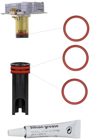 BremerLuft 3 x O-Ring + 6g Diamant Silikonfett Type2, kompatibel mit Delonghi EABI EAM ECA ECAM ESAM EPAM ETAM AEG Philips für Brüheinheit Brühgruppe Anpresskolben und Thermoblock