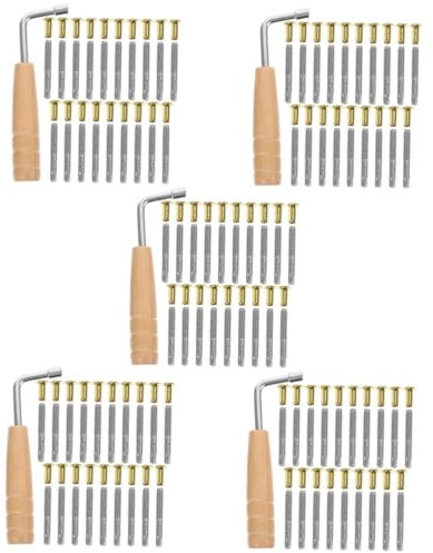 ibasenice 5 Sätze -zubehör Zither Stimmwirbel Teil Stimmwirbel Für Saiteninstrumente -stimmschlüssel L-förmiger Harfenstimmer Stimmhammerschlüssel Schnur Metall Klavier