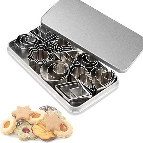 30Pcs/Box Stainless Steel Sugar Biscuit Press Stamp Embosser Cookie Cutter DIY Fondant Cake Mold Pastry Decor Baking Accessories