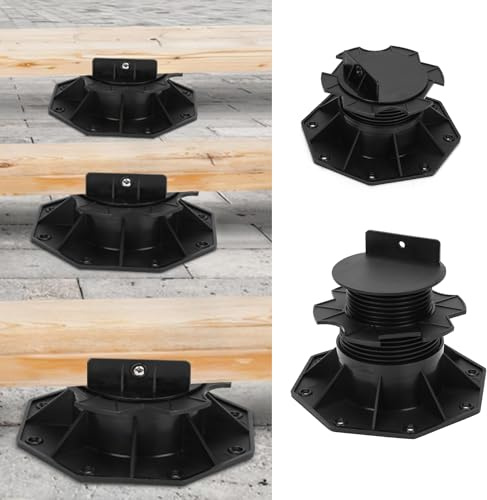 Gimisgu - Lot de 30 plots de terrasse réglables en hauteur, pieds de sol 60-140mm pour panneaux de terrasse - Pour structure en bois, WPC et pierre - Capacité de charge de 1700kg
