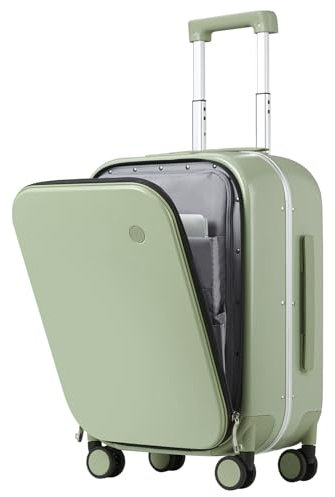 mixi Gepäckkoffer mit Spinnrollen, Reisegepäck, Aluminiumrahmen, Polycarbonat, Hardside mit TSA-Schloss und Abdeckung, Avocado-Grün, 20-inch, Modisch