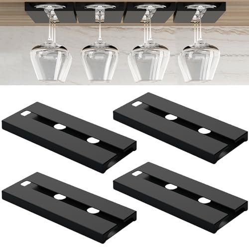 Sertay 4 Pièces Support Verre Vin, Porte Verres Vin Maison, Étagère Verre Vin Suspendue, Porte Vin Tasse Suspendue, Porte Verres Suspendu, Porte Verre Pied, Adapté aux Appartements, Bars, Bureaux