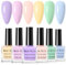 DouborQ 6 Color Nail Polish Set Finger Nail Polish Pack Glossy Toenail Polish DIY Gifts for Women Long-lasting Nail Art Varnish (13-18)