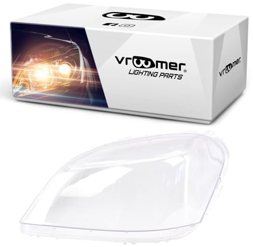 VROOMER Scheinwerferglas kompatibel mit Mercedes ML GLE W164 vor dem Facelift 2005-2009 Lichtscheibe Scheinwerfergläser Frontscheinwerfer Streuscheibe links