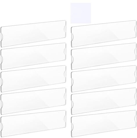 Name badges for cubicles, name badges for doors - pack of 10 wall acrylic name plate holders, transparent name badges for the classroom with 20 double-sided adhesive tapes