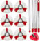 ZOCONE Set di 6 testine di ricambio per mocio Spin Mop a triangolo, con base, manico compatibile con mocio in microfibra Vileda Turbo, manico regolabile in altezza con cuscinetti per mocio rotante