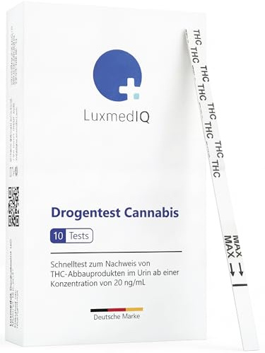 Drogentest Cannabis - THC Urin Drogenschnelltest (10 Stk.) | THC-Urintest zum Nachweis von Cannabis-Konsum (Marihuana oder Haschisch) – Cut-off: 20 ng/ml