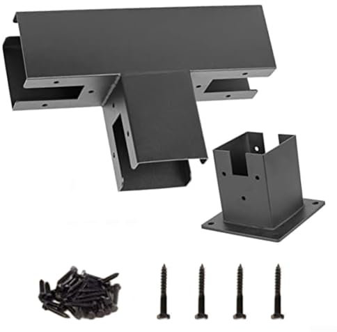 Kit de pergola en acier noir pour bois de 4 x 4, avec supports en T et vis (1 lot)