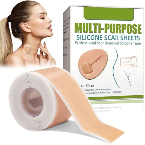 Narbenpflaster,Silikonpflaster für Narben,Silicone Scar Tape,Wiederverwendbares Silikon Narbenpflaster,Medizinische Narbenbehandlung für Alle Hauttypen,Sicher und Effektiv(4cmx150cm Rolle)