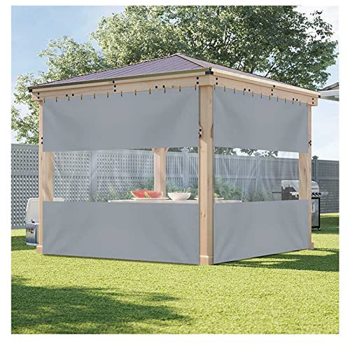 KANMR Telone Impermeabile 0,5mm Pannello Laterale Impermeabile con Occhielli Telo Plastica PVC for Pergola, Portico, Gazebo(1.7X2.5m)