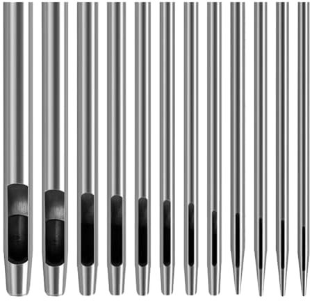 Gürtel Locher,Locheisen,Locheisensatz Runde Stahl Hohl Punch Set,Locheisen Locher Cutter Leder Punch Werkzeug,Stanzwerkzeug Set,Locheisen SetLochstanzwerkzeug,12 Locher In Verschiedenen Größen