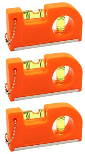 Spirit Level Tool Small Pocket Level with 2 Bubble Spirit Leveler Metal Keychain 3PCS