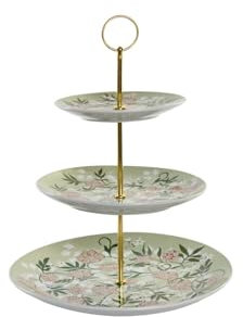 FRUTERO PORCELANA METAL 27X27X34 3PISOS VERDE