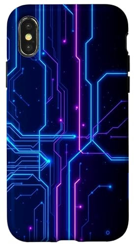 Motherboard Lines Design with Amazing Lights Case for iPhone X/XS