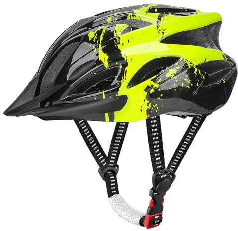 Casque de vélo pour adultes et hommes, avec visière amovible et rembourrée, casque de vélo réglable, pour vélo de montagne et trafic urbain (pour taille de tête 57-62 cm)