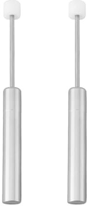 ECSiNG Lot de 2 poubelles à fermeture amortisseur de piston avec couvercle en acier et plastique - 91 x 49 x 7,8 mm