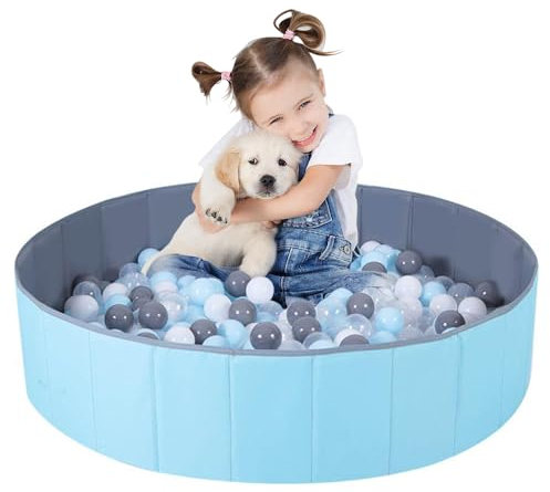 KBIBCK Piscina de pelotas plegable para bebés, piscina de bolas para niños de 80 cm para niños y niñas, corralito de juegos para bebés, piscina redonda portátil para perros, gatos, interior y exterior