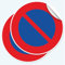 Pubblimania 2 Stickers Interdiction de Stationnement 20x20 cm, étiquettes adhésives souples, imperméables et lavables