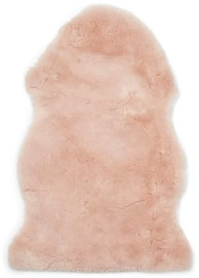 Nordic Sheep Tapis Peau de Mouton bébé 95x60 cm | Peau de Mouton véritable avec régulation de température | Convient pour Chaise Haute ou Tapis Fourrure | Couleur: Rose