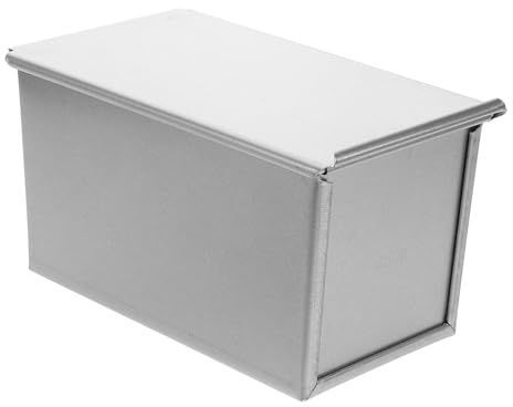 BESPORTBLE Molde para Pan con Tapa Ajustable Rectangular de Aluminio Plata