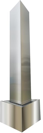 Köhko® Dreieckige Säule H200cm mit integrierte LED-Beleuchtung auf Dreieckige Edelstahl Becken Matte Gartenbrunnen aus Edelstahl