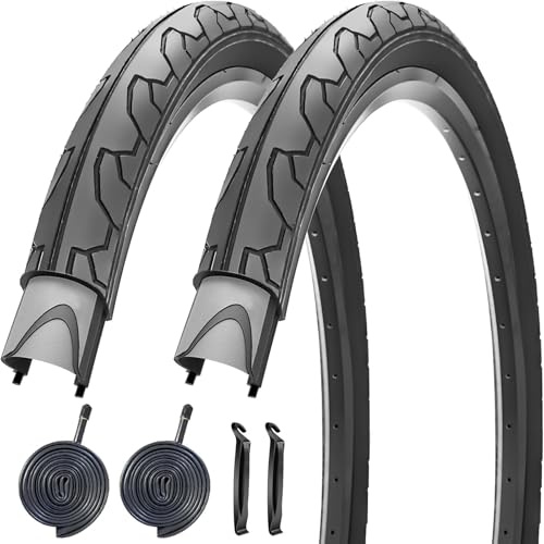 2er Pack MTB-Reifen 26 Zoll Faltbar 1.95 Ersatzreifen Inkl. 2 Butyl-Innenschläuche mit Schrader-Ventil (32mm) für Mountainbike & Trekking Hybrid, Schlamm & Offroad Fahrrad