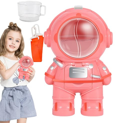 Water Dispenser Toy Kids - Astronaut Style Water Cooler Bottle Toy Set | 250ml Mini Drink Dispenser Strap Cup, Interactive Educational Hydration Machine for Kids Bedroom Desk School Use