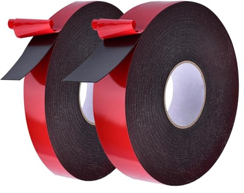 2 Stück Doppelseitiges Klebeband Extra Stark, Klebeband Montageband Wasserfest & Hochtemperaturbeständig für Auto Haushalt Büro, 10M Rolle (1mm x 6mm & 1mm x 10mm), Rückstandsfrei & Wiederablösbar