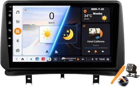 Y400s,YLOXFW Android 15.0 Navi 2 DIN Stereo Ersatz für CLIO 3 2005-2014 Autoradio Sat GPS Navigation 9 Zoll Cartablet DVD Multimedia Player FM BT Receiver mit Android Auto Carplay