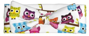 BLWSLC Eulen auf Ästen bedrucktes Schleifen-Stirnband, geeignet für Neugeborene, Säuglinge und Kleinkinder, Haarschmuck für Kinder