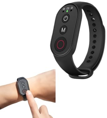 Kamera-Armband-Fernbedienung, kompatibel mit DJI Action 6/5/4/3 & Insta360 X3/X4/X5, 50 m Reichweite, keine App erforderlich, 40 Stunden Laufzeit, telefonkompatibel (schwarz)