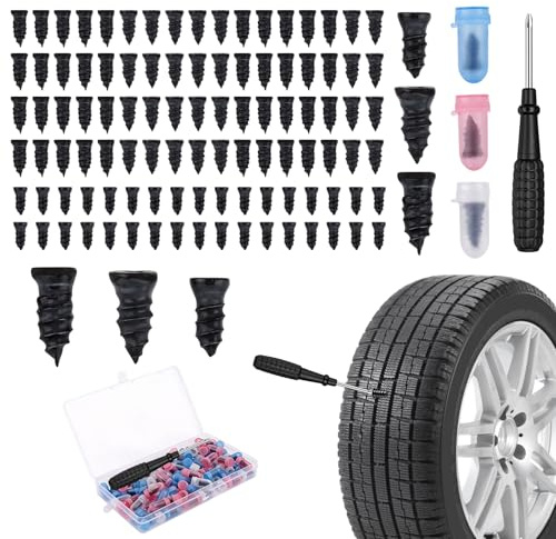 90Pcs Puncture Repair Screws, 3 Sizes Car Tyre Plugs, Tubeless Tyre Puncture Repair Kit for Car, Truck, Motorcycle Tractor Tires, Box Packing