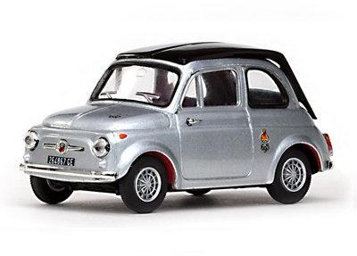 Fiat Abarth 695, silber/schwarz, 1964, Modellauto, Fertigmodell, Vitesse 1:43