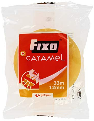 FIXO Caramel 75003000 Klebeband, transparent, 33 x 12 mm, hohe Widerstandsfähigkeit, leicht zu schneiden