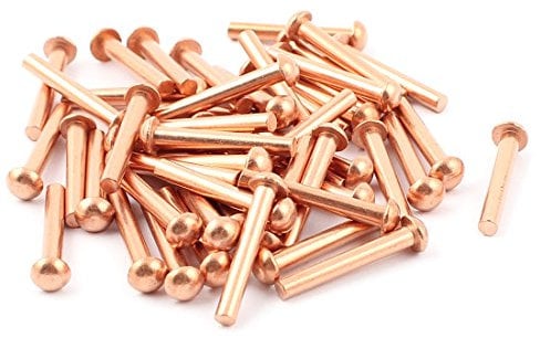 sourcing map 50 Stücke M3 x 10mm Rundkopf Kupfer Feste Nieten Befestigungsteile de