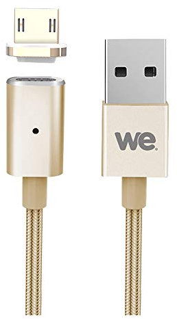 WE Câble Micro USB Magnétique Nylon Tressé Aimanté, Charge et Synchronisation des Données - 1.20M - Or