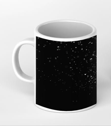 Les alliances sombres tombent dans un verre à effet eau : noir/blanc comme tasse à motif de 300 ml, en céramique blanche, merveilleuse idée de cadeau ou votre nouvelle tasse préférée.