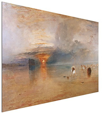 Bilderwelten Alu-Dibond - Kunstdruck William Turner - Strand bei Calais, Fischerfrauen sammeln Köder EIN - Romantik Quer 2:3, Aluminium Print Wandbild Alu-Bild Wall Art, Größe HxB: 80cm x 120cm