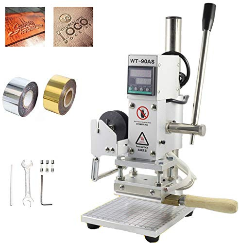 YUNSHINE Multi-Function Digital 220V Foil Hot Stamping Machine Logo Embossing Brass Alphabets Letters Label Bronzing Machine Leather Wood Stamp Embosser Tool Set (Press Board Size：10X13cm)