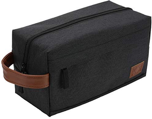 KK Water - Resistant Hanging Toiletry Travel Bag – Spacious Black Gym, Shaving, Make Up Bag for Men & Women