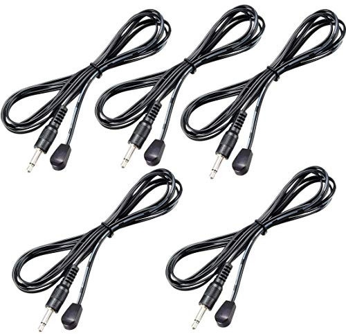 Mlxkell IR Infrared Emitter Extension Cable 1.5m Long 45 Degree Emission Angle 3.5mm Jack Single Red Head 5pcs