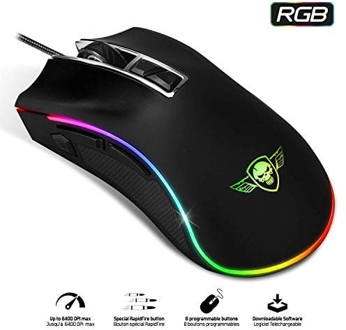 Souris Gaming Spirit Of Gamer Pro-M6 Black Led Rgb