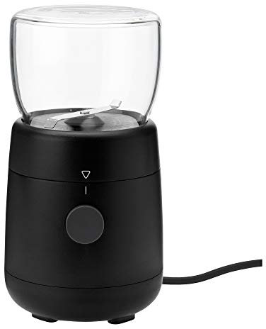 RIG-TIG Kaffeemühle FOODIE - Automatischer, elektrischer Mixer, Zerkleinerer für Kaffeebohnen, Gewürze - Ein-Knopf-Bedienung - Glas, Borosilikat, Kunststoff, Edelstahl - Tragbar & Kompakt - Schwarz