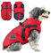Savlot Hundejacke Winterweste Jacken Hundemantel Hundepullover Haustier Skifahren Kostüm Ärmellose Baumwolle Gepolsterte Weste Mit Brustgurt Gurt - Rot, 4XL